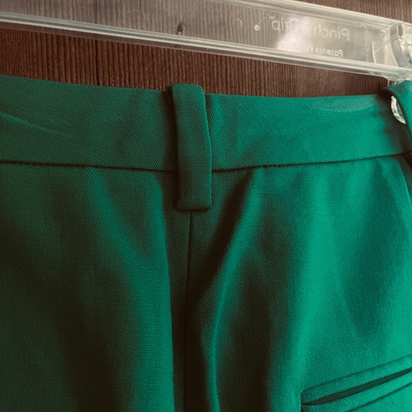 DVF Diane Von Furstenberg Green Wool Trousers High Waist Crop Wide Leg Pants 6 - Picture 13 of 14